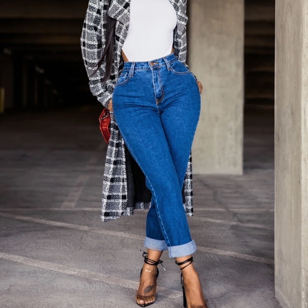 FASHION NOVA I Got It From My Mama High Rise Denim Jeans Front & Back Pocket 11